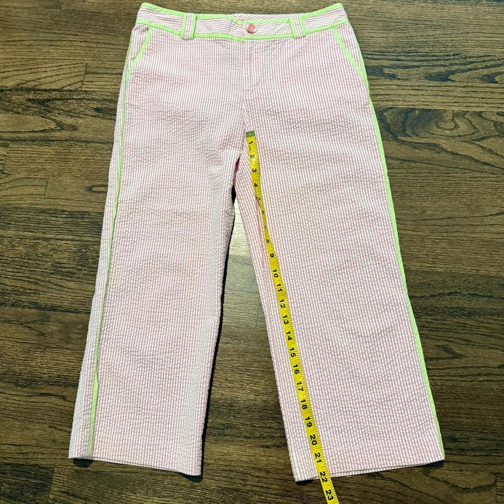 Lilly Pulitzer NADIA CAPRI Pink & White Stripped Seersucker Capri Pants Size 4 - Picture 5 of 5